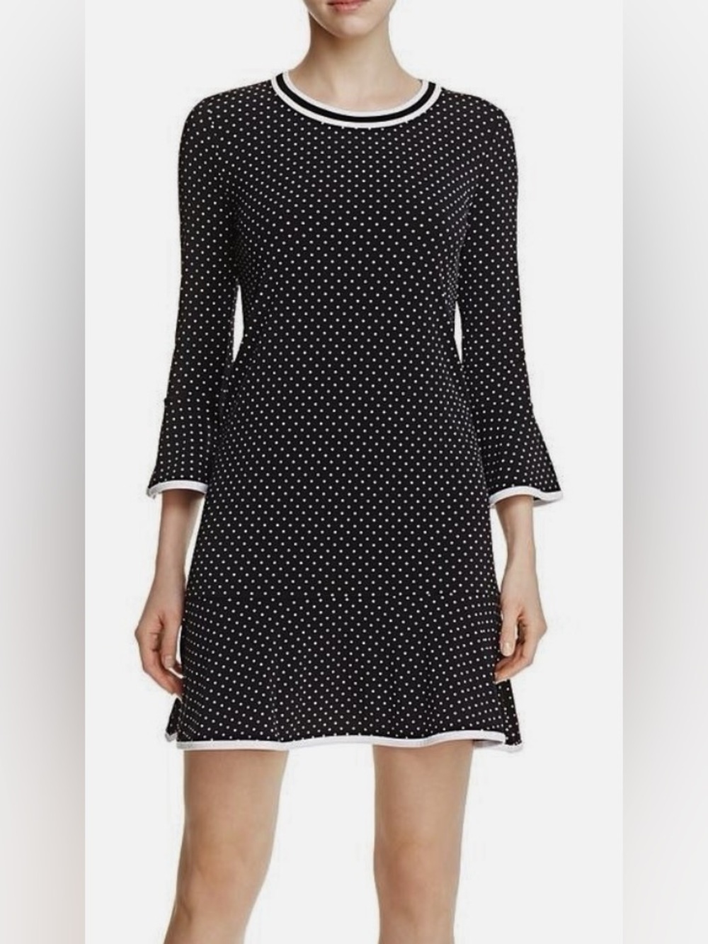 Michael Kors Black Polka Dot Flounce Dress